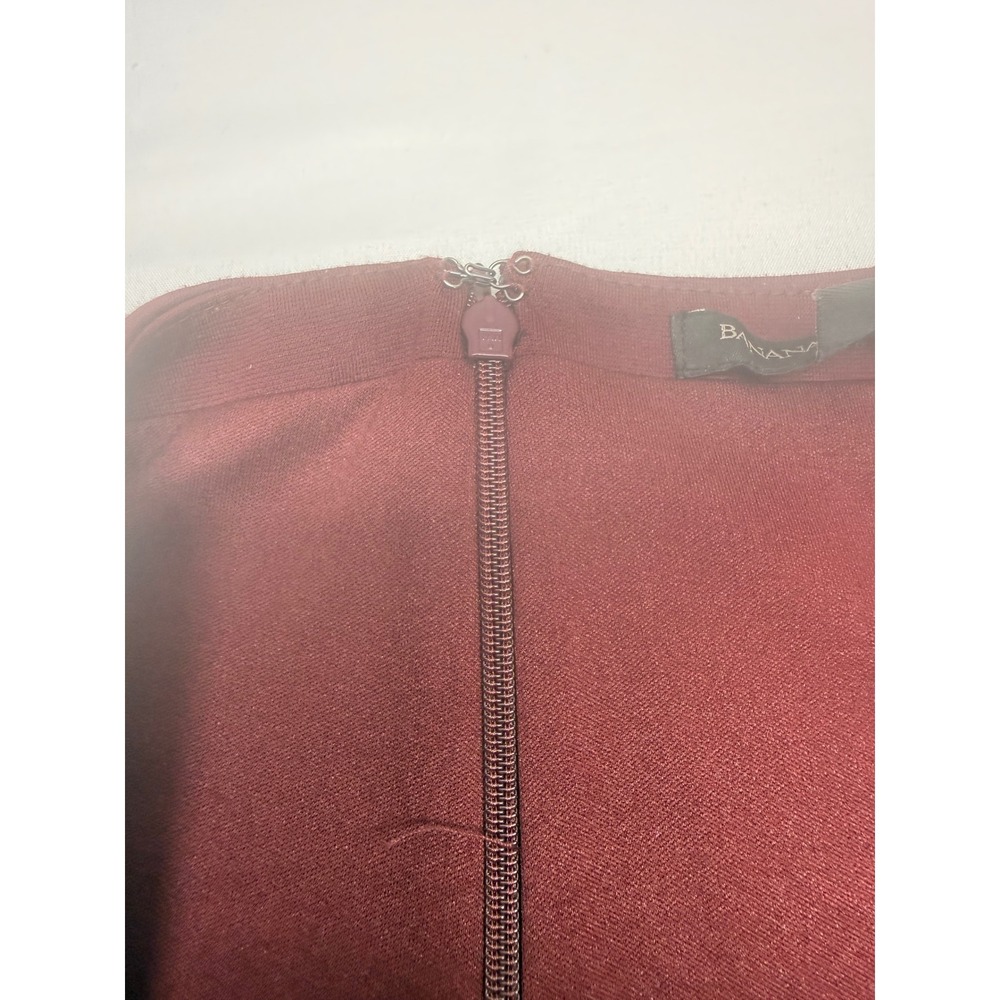 Banana Republic Petite 10 Burgundy Pleated Mini Skirt A-Line Wine Red Career - Picture 6 of 12